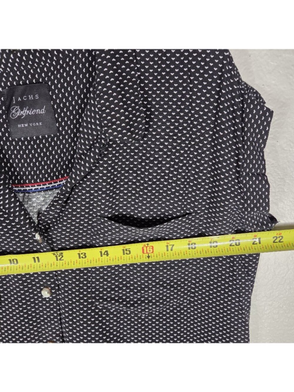 JACHS Girlfriend Black White Cap Sleeve Button Up Shirt Size S Collared Rayon - Picture 11 of 13